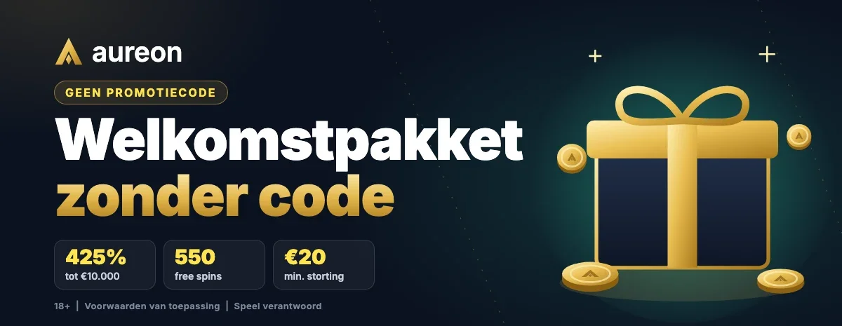 Aureon welkomstpakket zonder promotiecode: 425% tot €10.000 + 550 free spins